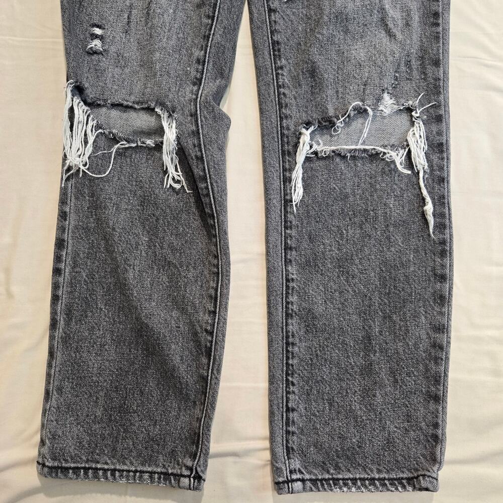 BDG Urban Outfitters Slim Straight Black Button-fly Jeans Distressed Sz 24 - Picture 4 of 10